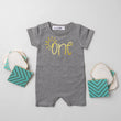 Load image into Gallery viewer, SUN "ONE" FIRST BIRTHDAY SHORTS ROMPER