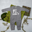 Load image into Gallery viewer, 1st Down Football Long Sleeved Personalized Romper