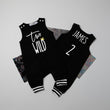 Load image into Gallery viewer, "Two Wild" Crown Striped Cuff Romper