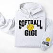 Load image into Gallery viewer, Softball Personalized Hoodie Sweatshirt for Mom, Dad or Family Supporters
