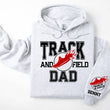 Load image into Gallery viewer, Track and Field Personalized Hoodie Sweatshirt for Mom, Dad or Family Supporters