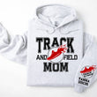 Load image into Gallery viewer, Track and Field Personalized Hoodie Sweatshirt for Mom, Dad or Family Supporters