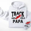 Load image into Gallery viewer, Track and Field Personalized Hoodie Sweatshirt for Mom, Dad or Family Supporters