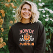 Load image into Gallery viewer, Howdy Pumpkin Retro Adult Halloween Sweatshirt