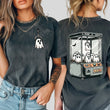 Load image into Gallery viewer, "Grab-A-Ghost" Claw Machine Adult Halloween T-shirt