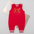 Load image into Gallery viewer, Minimalist Gold "ONE" First Birthday Romper with Striped Cuff