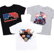 Load image into Gallery viewer, Sunglasses Cow Flag, 4th of July Kids T-shirts