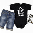 Load image into Gallery viewer, 1st Year Down Football Personalized 1st Birthday T-shirt or Bodysuit