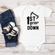 Load image into Gallery viewer, 1st Year Down Football Personalized 1st Birthday T-shirt or Bodysuit