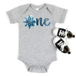 Load image into Gallery viewer, "One Snowflake" Personalized First Birthday Outfit T-shirt/Bodysuit