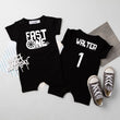 Load image into Gallery viewer, "FAST ONE" Tire Track Racecar Themed First Birthday Personalized Romper with Shorts