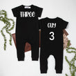 Load image into Gallery viewer, Three Spiderweb 3rd Birthday Slim Fit Short Sleeve Romper