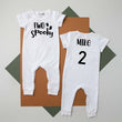 Load image into Gallery viewer, Two Spooky 2nd Halloween Themed Birthday Slim Fit Romper