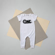 Load image into Gallery viewer, "ONE Tire Tracks" Racecar-themed Slim Fit 1st Birthday Romper