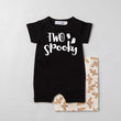 Load image into Gallery viewer, Two Spooky 2nd Halloween Themed Birthday Slim Fit Shorts Romper