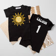 Load image into Gallery viewer, "First Trip Around the Sun" Personalized First Birthday Shorts Romper