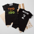 Load image into Gallery viewer, "Two is a Zoo" Personalized 2nd Birthday Shorts Romper