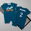 Load image into Gallery viewer, "Choo Choo I'm 2" Personalized 2nd Birthday Shorts Romper