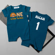 Load image into Gallery viewer, "One Little Turkey" Personalized 1st Birthday Shorts Romper for Turkey Day