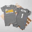 Load image into Gallery viewer, "One Happy Camper" Personalized 1st Birthday Shorts Romper