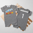 Load image into Gallery viewer, One Train Personalized Shorts Slim Fit Romper for 1st Birthday