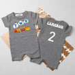 Load image into Gallery viewer, Two Train Personalized Shorts Slim Fit Romper for 2nd Birthday