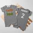 Load image into Gallery viewer, "Two is a Zoo" Personalized 2nd Birthday Shorts Romper