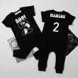 Load image into Gallery viewer, "Boo I'm 2" Second Birthday Short Sleeve Black Romper with Ghost-Theme