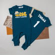 Load image into Gallery viewer, "One Happy Camper" Personalized 1st Birthday Short Sleeve Slim Fit Romper