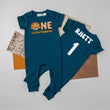Load image into Gallery viewer, "ONE LITTLE GOBBLER" PERSONALIZED 1ST BIRTHDAY SHORT SLEEVE ROMPER FOR TURKEY DAY