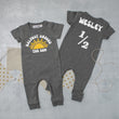 Load image into Gallery viewer, "Halfway Around the Sun" Slim Fit 1/2 Birthday Romper