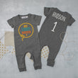 Load image into Gallery viewer, "My First Rodeo" Personalized 1st Birthday Short Sleeve Slim Fit Romper