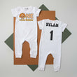 Load image into Gallery viewer, "ONE LITTLE GOBBLER" PERSONALIZED 1ST BIRTHDAY SHORT SLEEVE ROMPER FOR TURKEY DAY