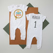 Load image into Gallery viewer, "My First Rodeo" Personalized 1st Birthday Short Sleeve Slim Fit Romper