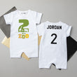Load image into Gallery viewer, "2 is a Zoo" Personalized 2nd Birthday Shorts Romper