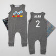 Load image into Gallery viewer, "Choo Choo I'm 2" 2nd Birthday Slim Fit Sleeveless Romper