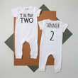 Load image into Gallery viewer, "T is for Two" Slim Fit Short Sleeve 2nd Birthday Romper