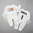 Load image into Gallery viewer, One Beach Ball Long Sleeved Personalized First Birthday Romper