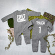 Load image into Gallery viewer, "Fast One" Racing Theme Long-Sleeve Romper
