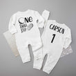 Load image into Gallery viewer, One Small Step Space Themed Long Sleeved Personalized Romper