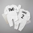 Load image into Gallery viewer, Two Spiderweb Halloween Themed Long-Sleeved 2nd Birthday Romper
