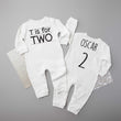 Load image into Gallery viewer, "T is for Two" 2nd Birthday Long Sleeve Romper