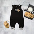 Load image into Gallery viewer, "Two Cookie" 2nd Birthday Personalized Romper with Striped Cuff