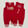 Load image into Gallery viewer, "Two Cookie" 2nd Birthday Personalized Romper with Striped Cuff