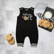 Load image into Gallery viewer, Halfway to One Cookie Birthday Romper with Striped Cuff