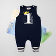 Load image into Gallery viewer, Wild Rumpus Romper with Striped Cuff