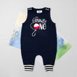 Load image into Gallery viewer, "Ofishally One" 1st Birthday Personalized Romper with Striped Cuff
