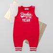 Load image into Gallery viewer, "Rookie of the Year" Romper with Striped Cuff