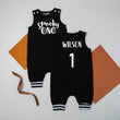 Load image into Gallery viewer, Spooky One Personalized 1st Birthday Romper with Striped Cuff
