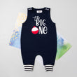 Load image into Gallery viewer, "The Big One" Bobber Personalized Romper with Striped Cuff